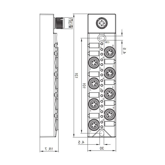 M8接口，IO-Link Hub, 16DO， NPN, 00B514